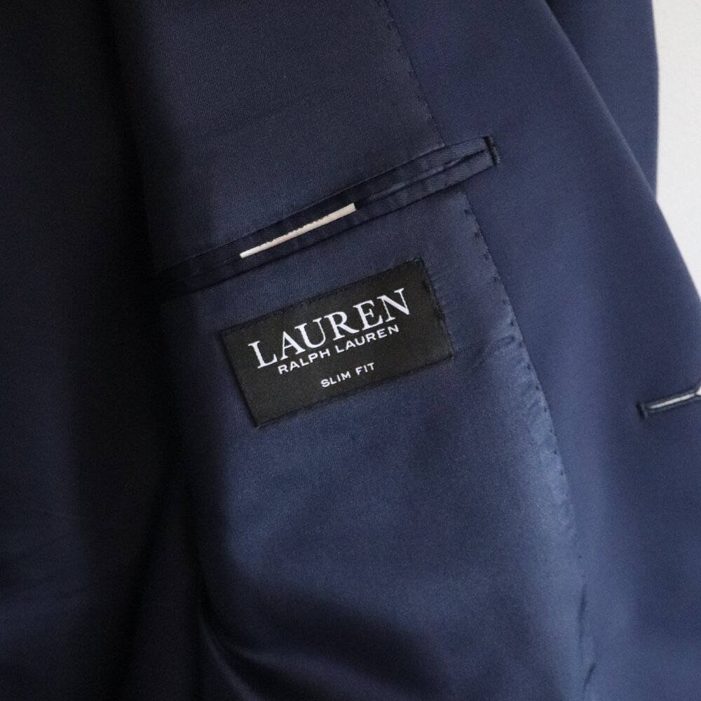Ralph Lauren Men's Blue 44L Single-Breasted Wool V-Neck Formal Lined Blazer - Picture 14 of 15